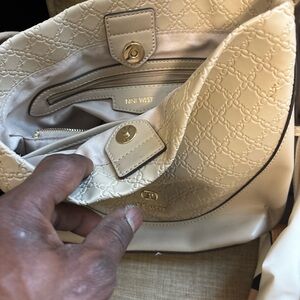 Nine West Beige Embossed Shoulder Bag